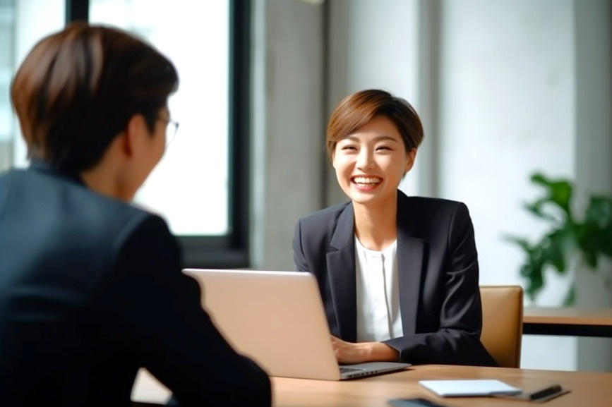 現場の方と会話